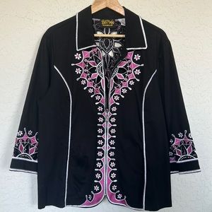 Bob Mackie Floral Embroidered Jacket